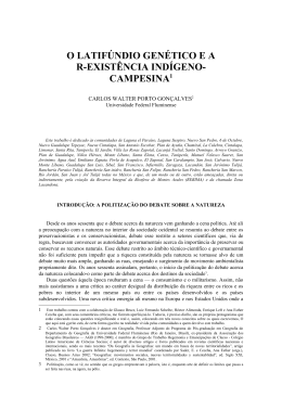 o latif&uacute;ndio gen&eacute;tico e a r-exist&ecirc;ncia ind&iacute;geno