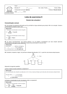 Lista de exercícios 9 - PROF. RICARDO HONDA