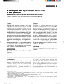 Abordagem das hipotens&otilde;es ortost&aacute;tica e p&oacute;s-prandial