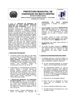 EDITAL Prefeitura de Concei&ccedil;&atilde;o do Mato Dentro
