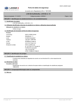 Ficha de dados de seguran&ccedil;a - HACH LANGE