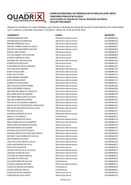 Resultado Preliminar Decreto n&ordm; 6.135 - Deferidas