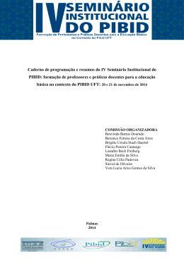 Caderno de programa&ccedil;&atilde;o e resumos do IV Semin&aacute;rio