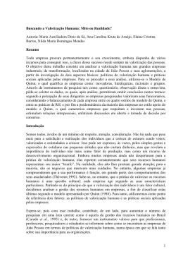 1 Buscando a Valoriza&ccedil;&atilde;o Humana: Mito ou Realidade?