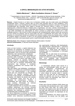 A DIF&iacute;CIL MENSURA&ccedil;&atilde;O DO ATIVO INTANGIVEL - INIC