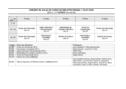 Horário de Biblioteconomia 2013.1