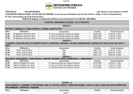 25/09/2015 PLANTÃO JUDICIÁRIO NOS DIAS: 25, 26 e 27.09.2015
