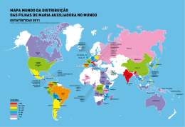 mapa mundo da distribuição das filhas de maria auxiliadora no mundo