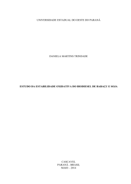 Estudo da estabilidade oxidativa do biodiesel de baba&ccedil;u e soja