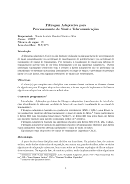 Filtragem Adaptativa para Processamento de Sinal e