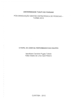 o papel do lider na performance das equipes - TCC On-line