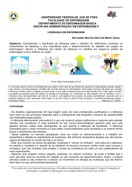 Lideran&ccedil;a em Enfermagem - Universidade Federal de Juiz de Fora