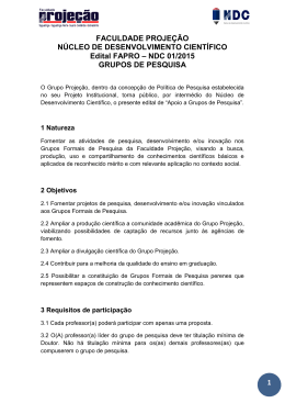 Edital - Faculdade Proje&ccedil;&atilde;o