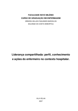 Lideran&ccedil;a compartilhada - Conselho Federal de Enfermagem