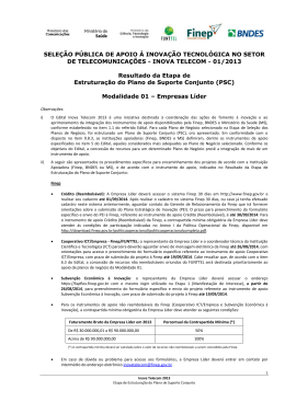 Resultado Final (Plano de Suporte Conjunto) - Modalidade 1