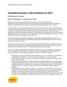 Competências para o líder brasileiro em 2015