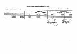 Memória de Cálculo Pagamento Plano Recuperação Judicial
