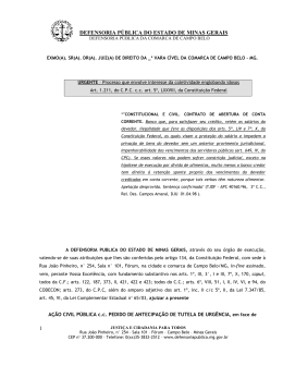 A&ccedil;&atilde;o Civil P&uacute;blica proposta pela Defensoria P&uacute;blica do Estado de