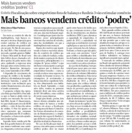 Mais bancos vendem credito `podre`