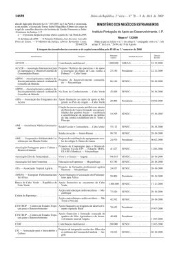 14698 MINIST&Eacute;RIO DOS NEG&Oacute;CIOS ESTRANGEIROS