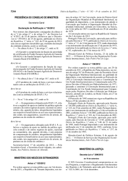5266 PRESID&Ecirc;NCIA DO CONSELHO DE MINISTROS
