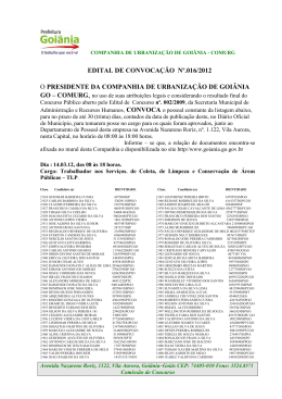 Edital de Convoca&ccedil;&atilde;o 016/2012