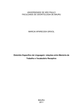 Distúrbio específico de linguagem: relações entre memória de