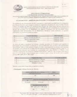 AssoclA&ccedil;&Atilde;o EXECUTIVA DE Apolo &Agrave; GEST&Atilde;O oa BACIAS Ano