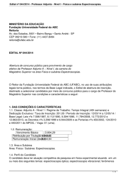 Edital nº 044/2014 - Professor Adjunto - Nível I