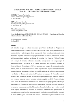 o privado no público: a formação docente na escola pública com o