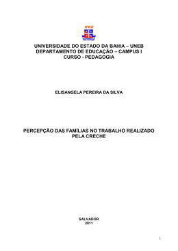 percep&ccedil;&atilde;o das fam&iacute;lias no trabalho realizado pela creche