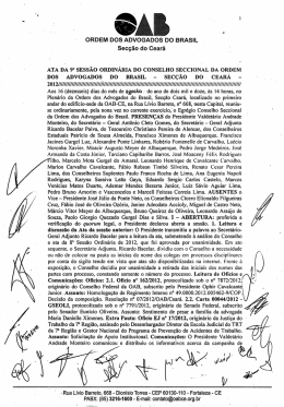 ORDEM DOS ADVOGADOS DO BRASIL Secção do Ceará