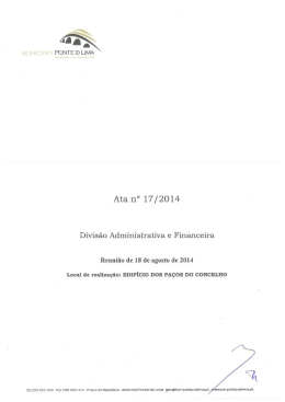 Ata n&deg; 17/2014 - Munic&iacute;pio de Ponte de Lima