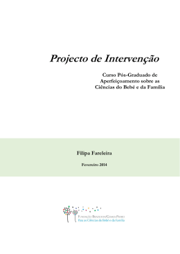 Projecto de Interven&ccedil;&atilde;o - Funda&ccedil;&atilde;o Brazelton Gomes Pedro