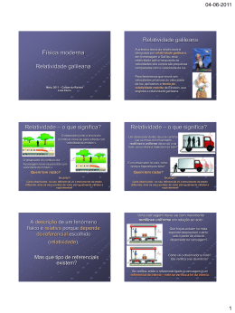 F&iacute;sica &ndash; 12&ordm; ano Relatividade galileana