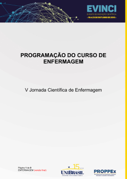 PROGRAMA&Ccedil;&Atilde;O DO CURSO DE ENFERMAGEM
