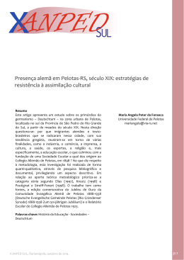 Presen&ccedil;a alem&atilde; em Pelotas-RS, s&eacute;culo XIX: estrat&eacute;gias de
