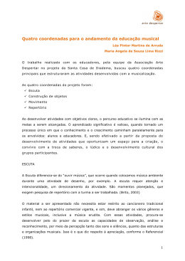 Quatro coordenadas para o andamento da