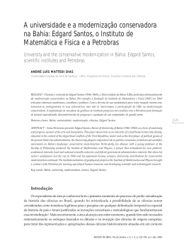 A universidade e a moderniza&ccedil;&atilde;o conservadora na Bahia: Edgard