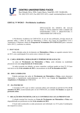 Programa de Nivelamento (Matem&aacute;tica e F&iacute;sica)