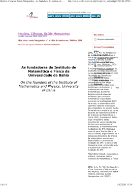 As fundadoras do Instituto de Matem&aacute;tica e F&iacute;sica da