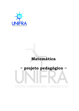 Projeto pedag&oacute;gico do curso de Matem&aacute;tica