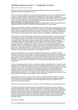 Profiss&otilde;es ligadas ao &aacute;udio 7