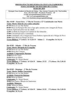 PROGRAM. 02 - Par&oacute;quia NSRA. de F&aacute;tima