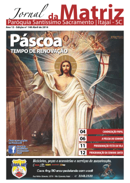 abril/2014 - Par&oacute;quia Sant&iacute;ssimo Sacramento de Itaja&iacute;