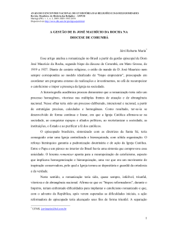 1 A GEST&Atilde;O DE D. JOS&Eacute; MAUR&Iacute;CIO DA ROCHA NA
