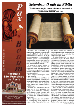 Setembro: O m&ecirc;s da B&iacute;blia - Par&oacute;quia S&atilde;o Francisco de Assis