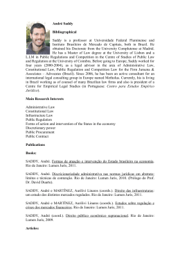 Andr&eacute; Saddy Bibliographical Saddy is a professor at Universidade