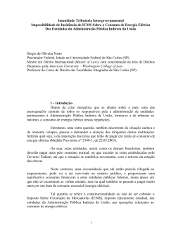 Imunidade Tribut&aacute;ria Intergovernamental Impossibilidade de