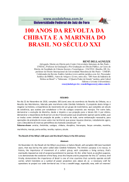 100 anos da revolta da chibata e a marinha do brasil no s&eacute;culo xxi